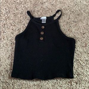 Black cropped tank top